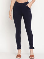 TAG 7 Women Pack of 2 Black & Navy Blue Solid Kurti Pants