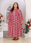 Monjolika Fashion Rani Pink Rayon Plus Size Printed Long Kurti - Distacart