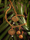 Saraf RS Jewellery Gold Plated South Indian Imitation Bridal Temple Jewellery Set - Distacart