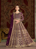 Monjolika Fashion Purple Color Embroidered Santoon Net Salwar Suit - Distacart