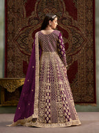 Monjolika Fashion Purple Color Embroidered Santoon Net Salwar Suit - Distacart