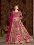 Monjolika Fashion Rani-Pink Color Embroidered Santoon Net Salwar Suit - Distacart