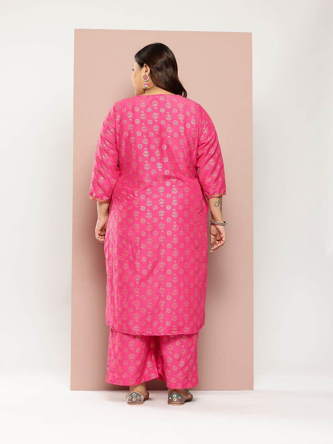 Sztori Women Ethnic Motifs Printed Regular Gotta Patti Kurta with Palazzos