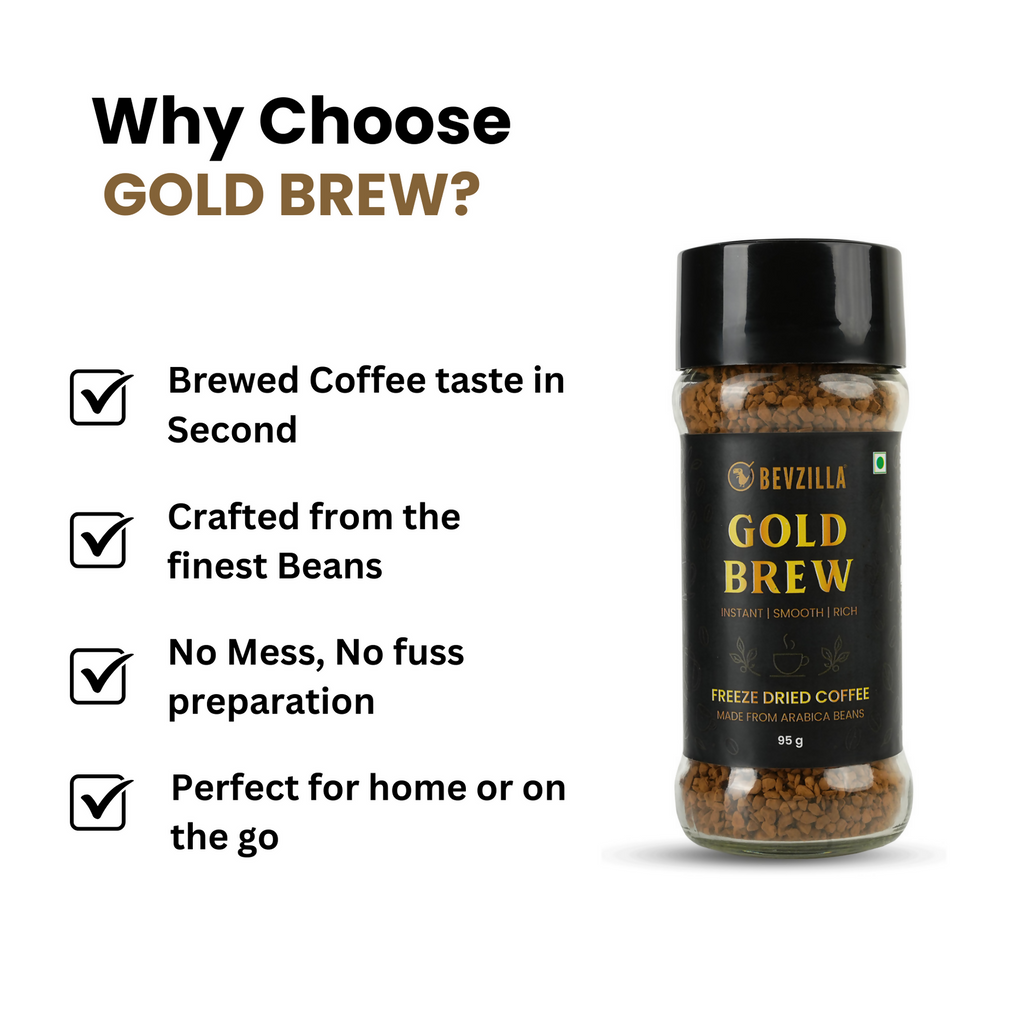 Bevzilla Gold Brew Instant Freeze Dried Coffee Powder - Distacart