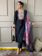 The52 Viscose Fabric work Straight cut Kurta, Pant and Dupatta Set - Distacart