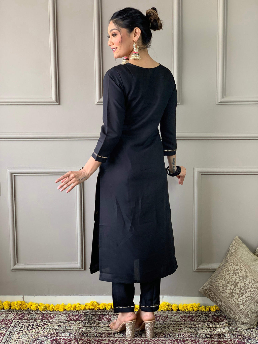 The52 Viscose Fabric work Straight cut Kurta, Pant and Dupatta Set - Distacart