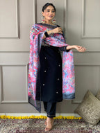 The52 Viscose Fabric work Straight cut Kurta, Pant and Dupatta Set - Distacart