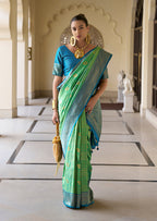 Monjolika Fashion Banarasi Silk Weaving Light Green Trendy Saree