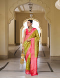 Monjolika Fashion Banarasi Silk Weaving Pear Trendy Saree
