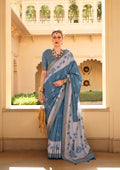 Monjolika Fashion Silk Foil Print Morpeach Contemporary Saree - Distacart