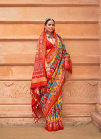 Monjolika Fashion Multi Colour Patola Print Silk Ceremonial Trendy Saree - Distacart