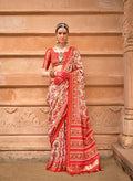 Monjolika Fashion Off White Patola Print Silk Ceremonial Trendy Saree - Distacart