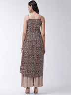 InWeave Women's Maroon Kalamkari Strappy Kurta