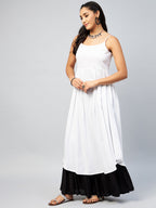 InWeave Women's Solid White Strappy Kurta