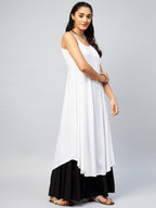 InWeave Women's Solid White Strappy Kurta