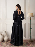 InWeave Black Mirror Work Long Anarkali Kurta - Distacart