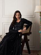 InWeave Black Mirror Work Long Anarkali Kurta - Distacart