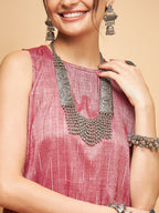 InWeave Wine Lurex Short Kurta