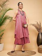 InWeave Wine Lurex Short Kurta