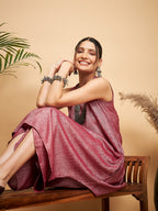 InWeave Wine Lurex Short Kurta