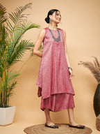 InWeave Wine Lurex Short Kurta
