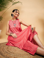 InWeave Red Lurex Short Kurta