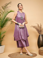 InWeave Mauve Lurex Short Kurta