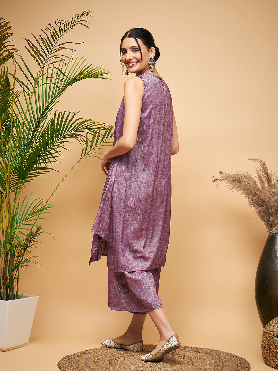 InWeave Mauve Lurex Short Kurta