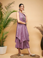 InWeave Mauve Lurex Short Kurta