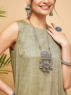 InWeave Olive Lurex Short Kurta