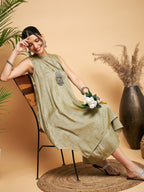 InWeave Olive Lurex Short Kurta