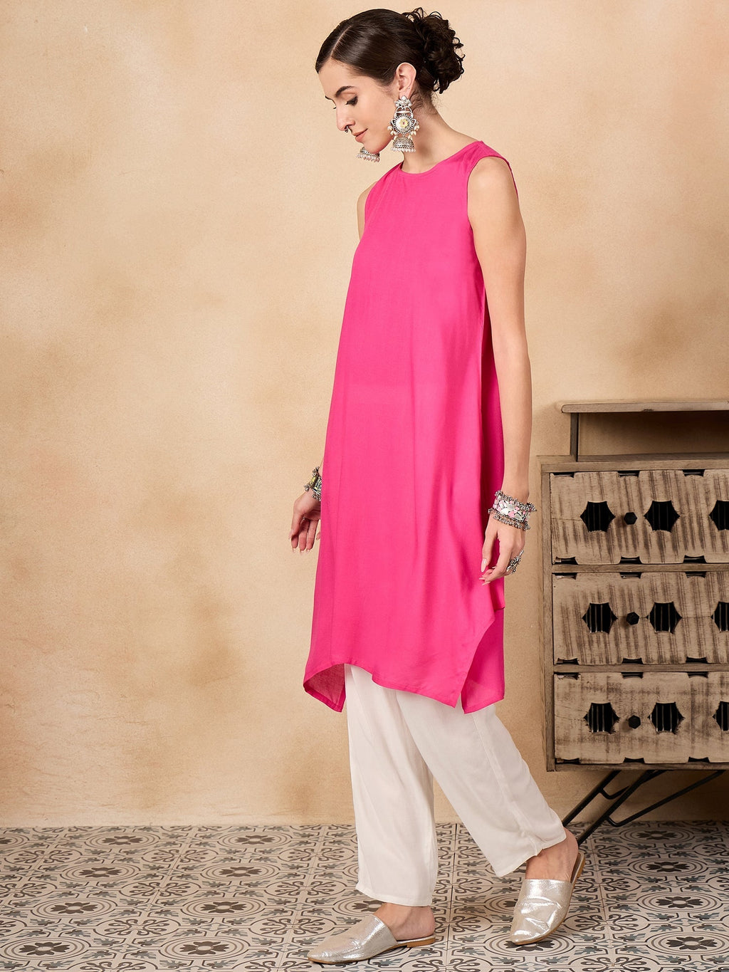 InWeave Fuchsia Short Kurta