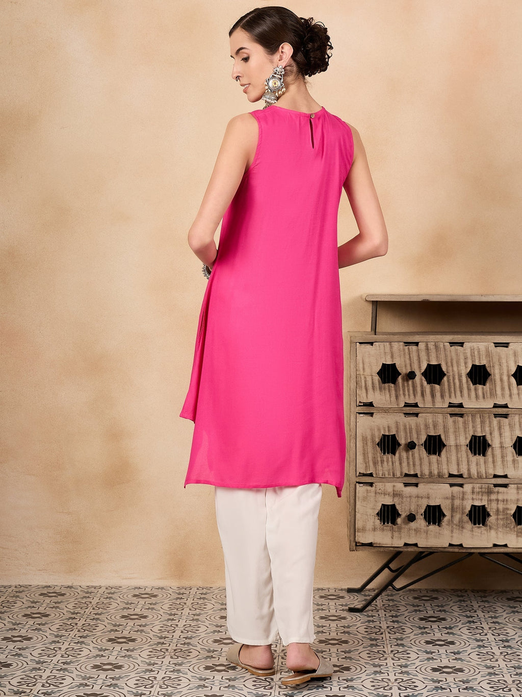 InWeave Fuchsia Short Kurta