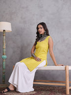 InWeave Yellow Kantha Kurta