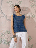 InWeave Blue Ikkat Kantha W/S Top