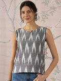 InWeave Grey Ikkat Kantha W/S Top
