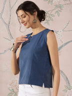 InWeave Blue Kantha W/S Top