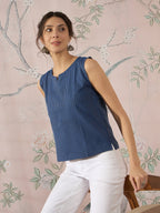 InWeave Blue Kantha W/S Top