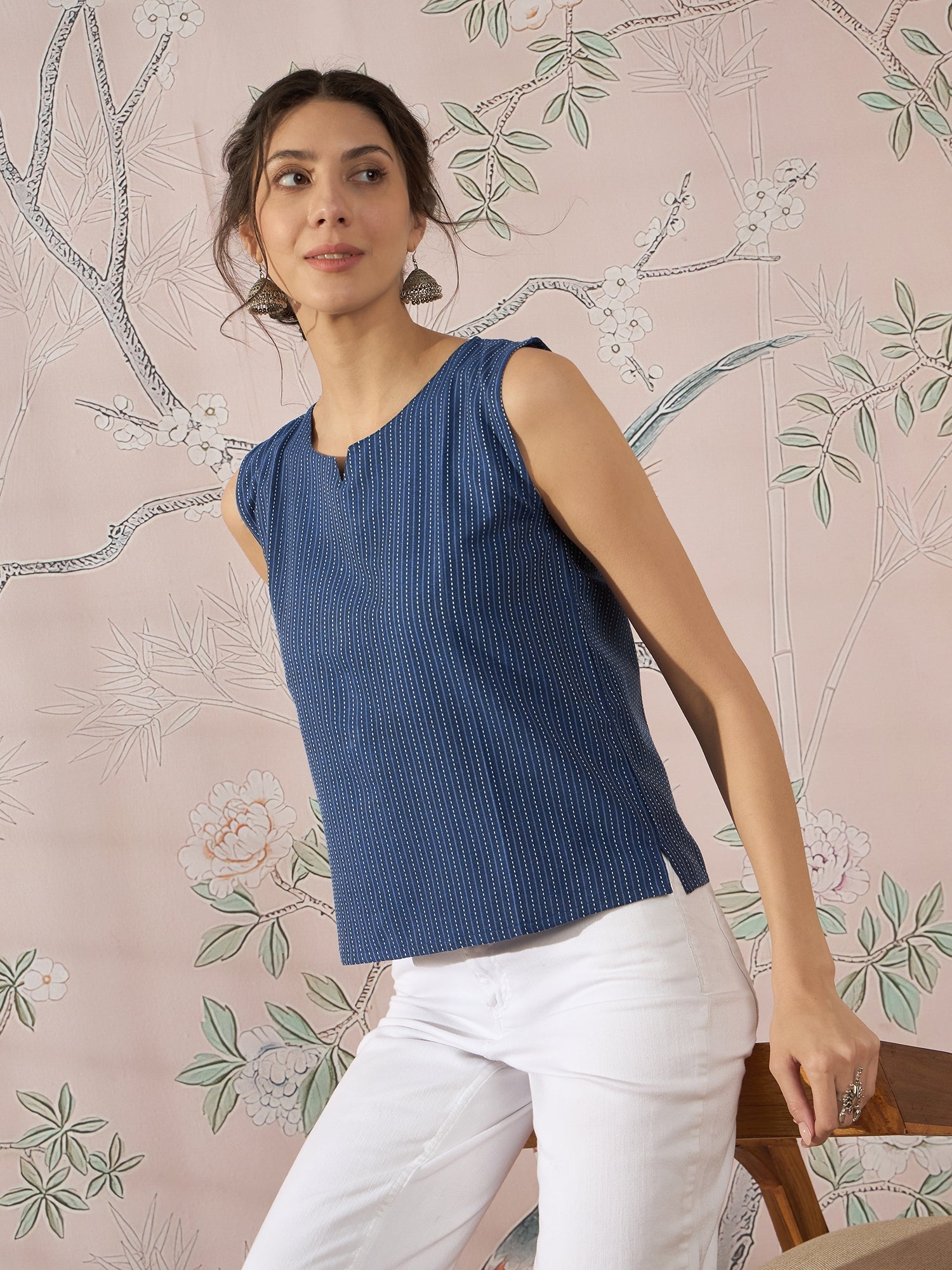 InWeave Blue Kantha W/S Top