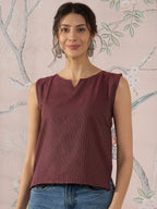 InWeave Wine Kantha W/S Top