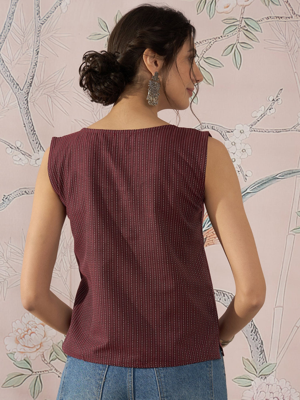 InWeave Wine Kantha W/S Top