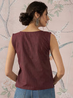 InWeave Wine Kantha W/S Top