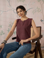 InWeave Wine Kantha W/S Top