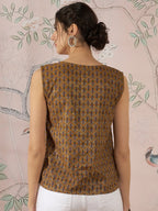 InWeave Mustard Foil Print W/S Top