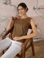 InWeave Mustard Foil Print W/S Top