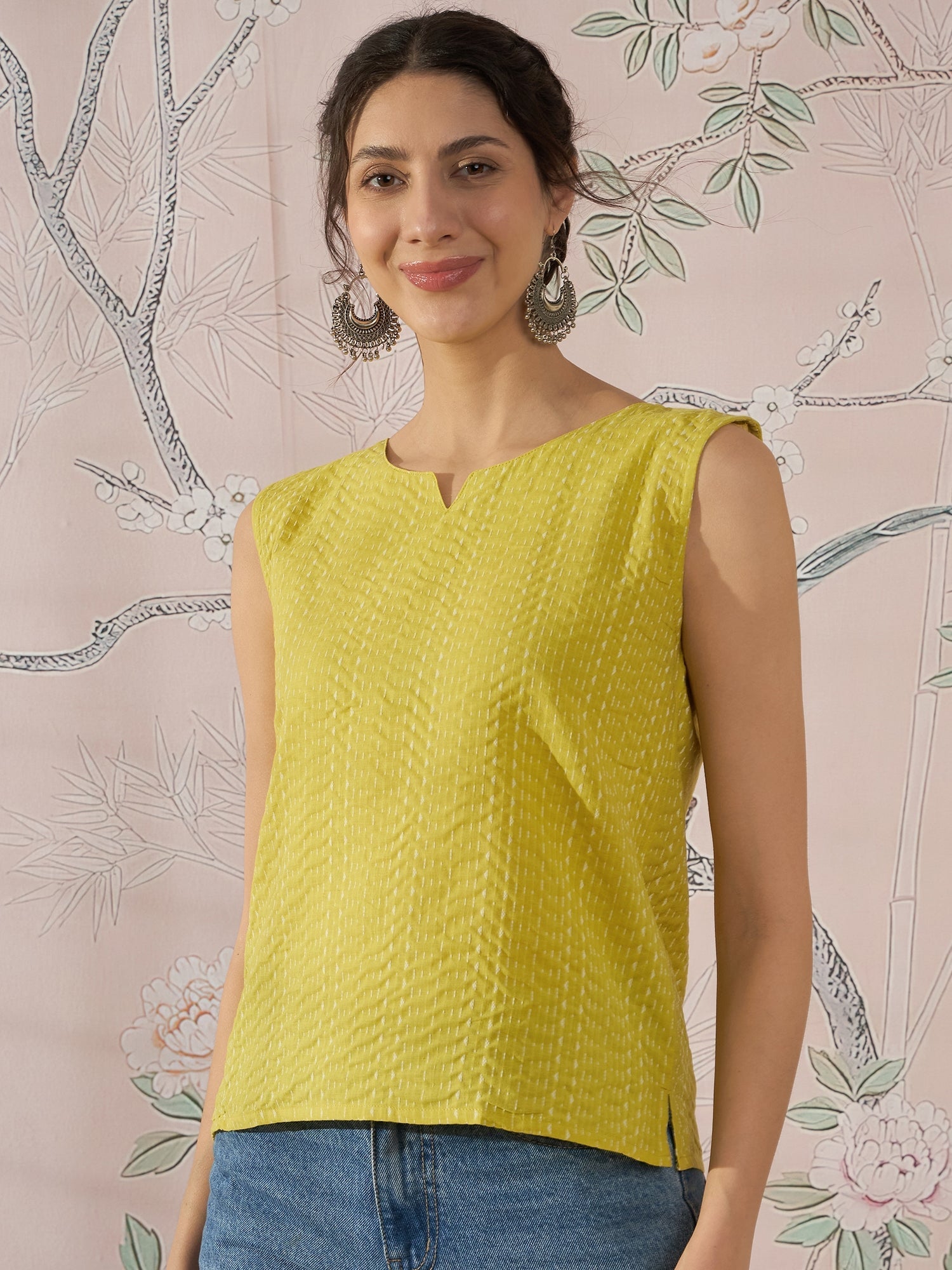 InWeave Light Yellow Kantha W/S Top
