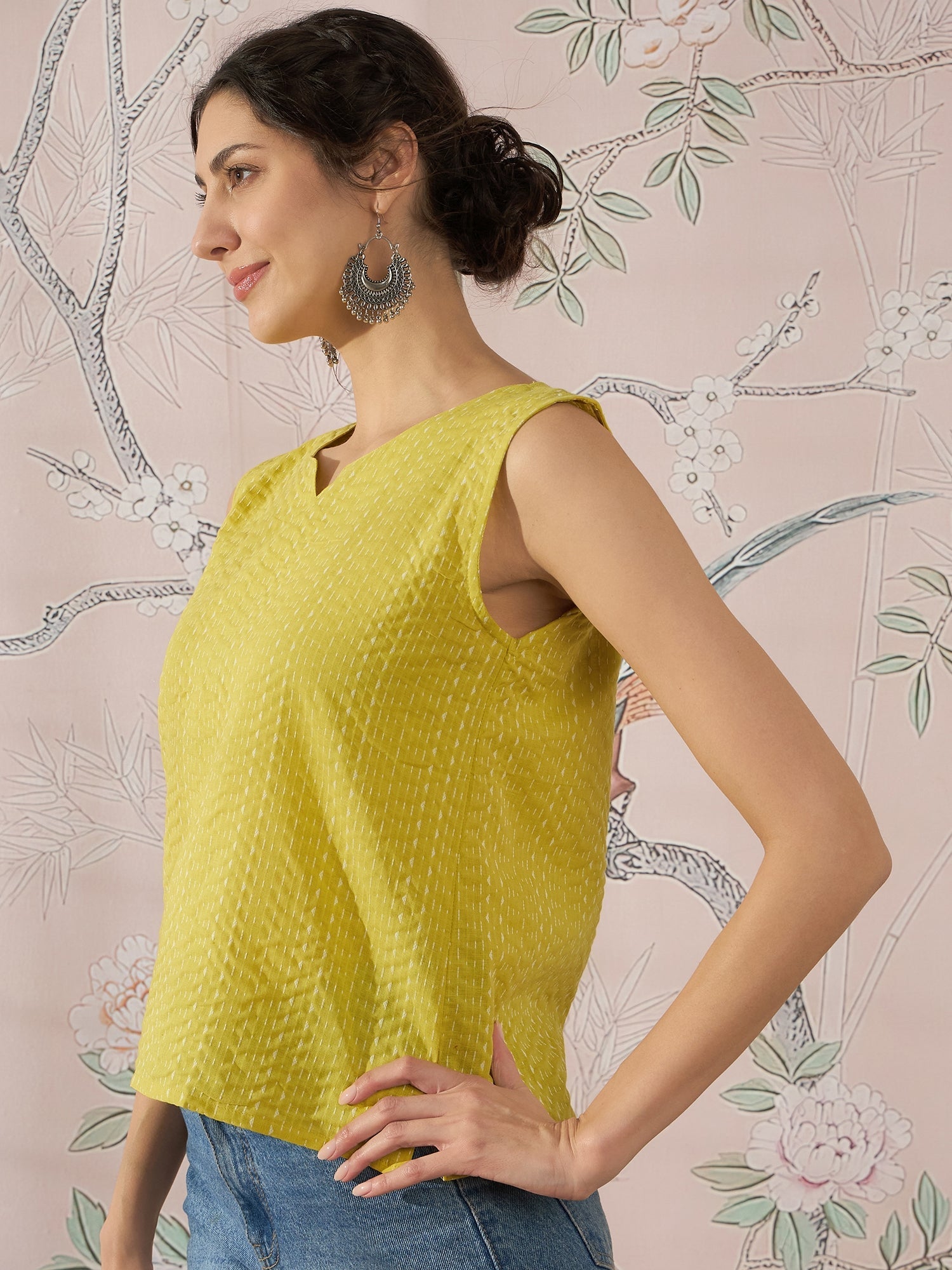 InWeave Light Yellow Kantha W/S Top