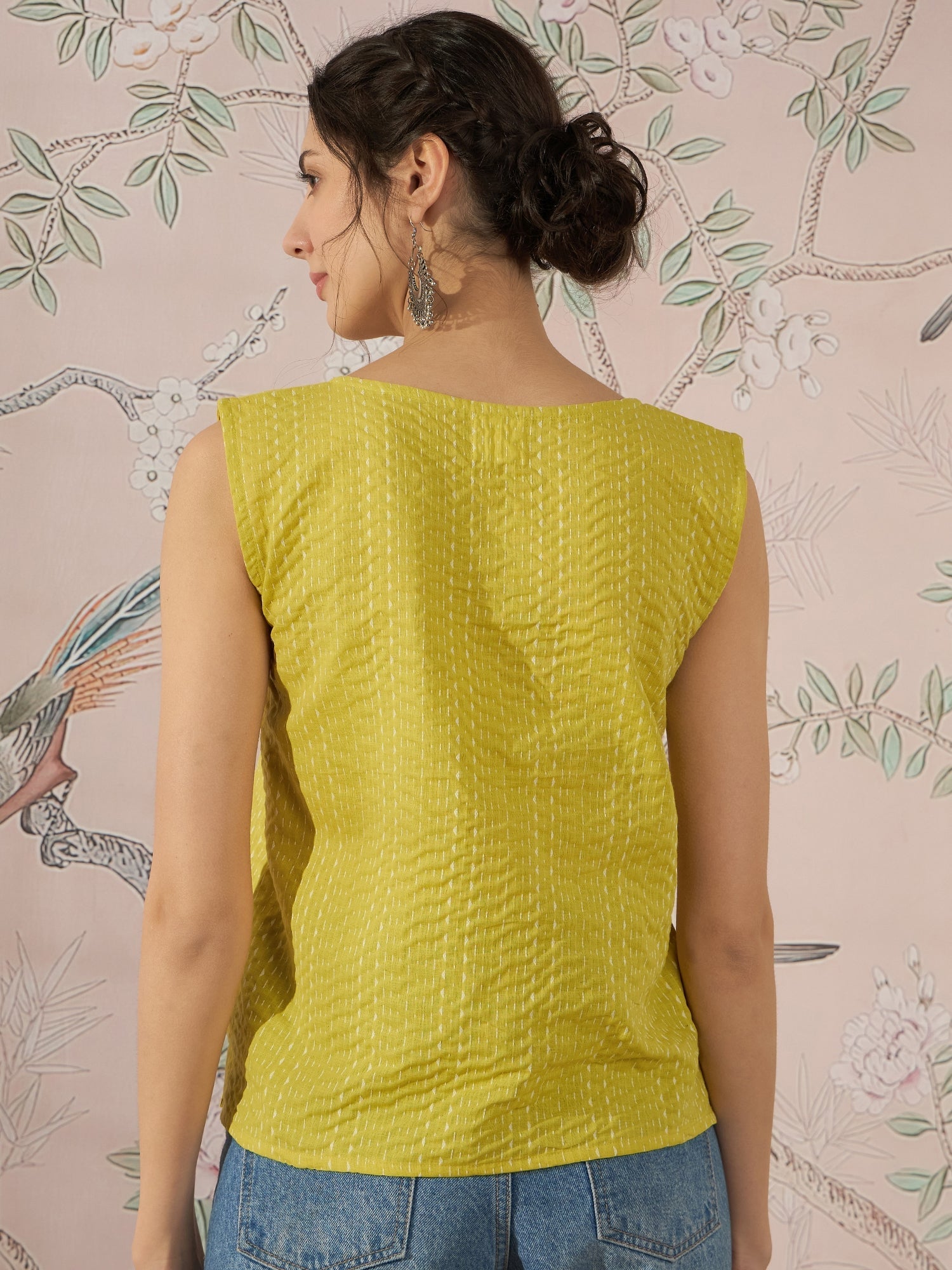 InWeave Light Yellow Kantha W/S Top