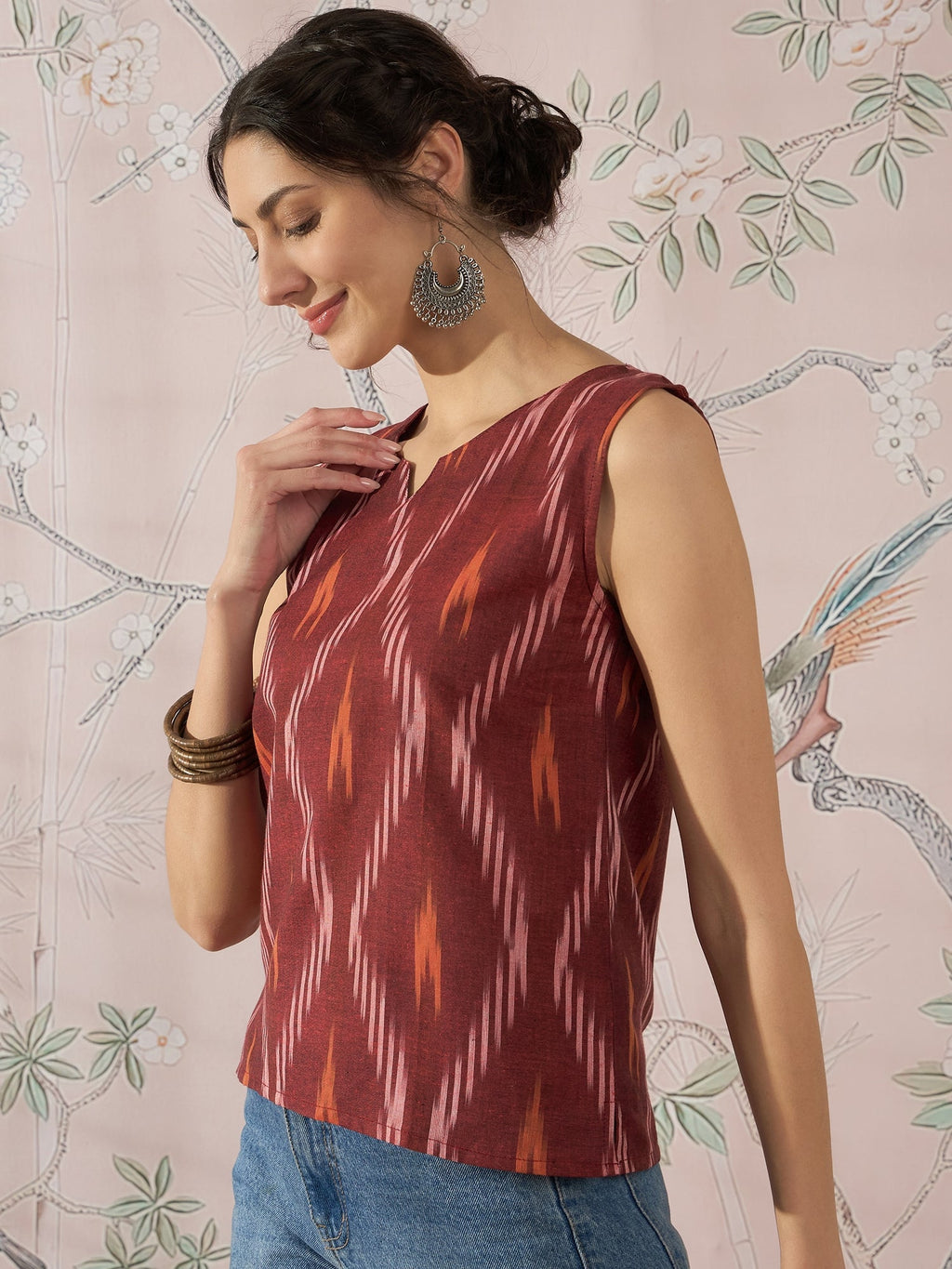 InWeave Rust Ikkat W/S Top