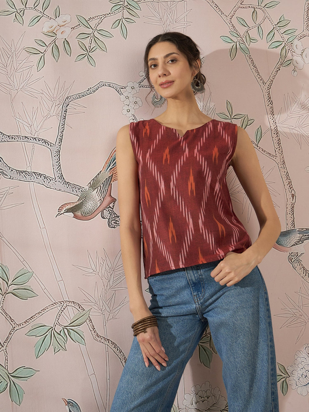 InWeave Rust Ikkat W/S Top